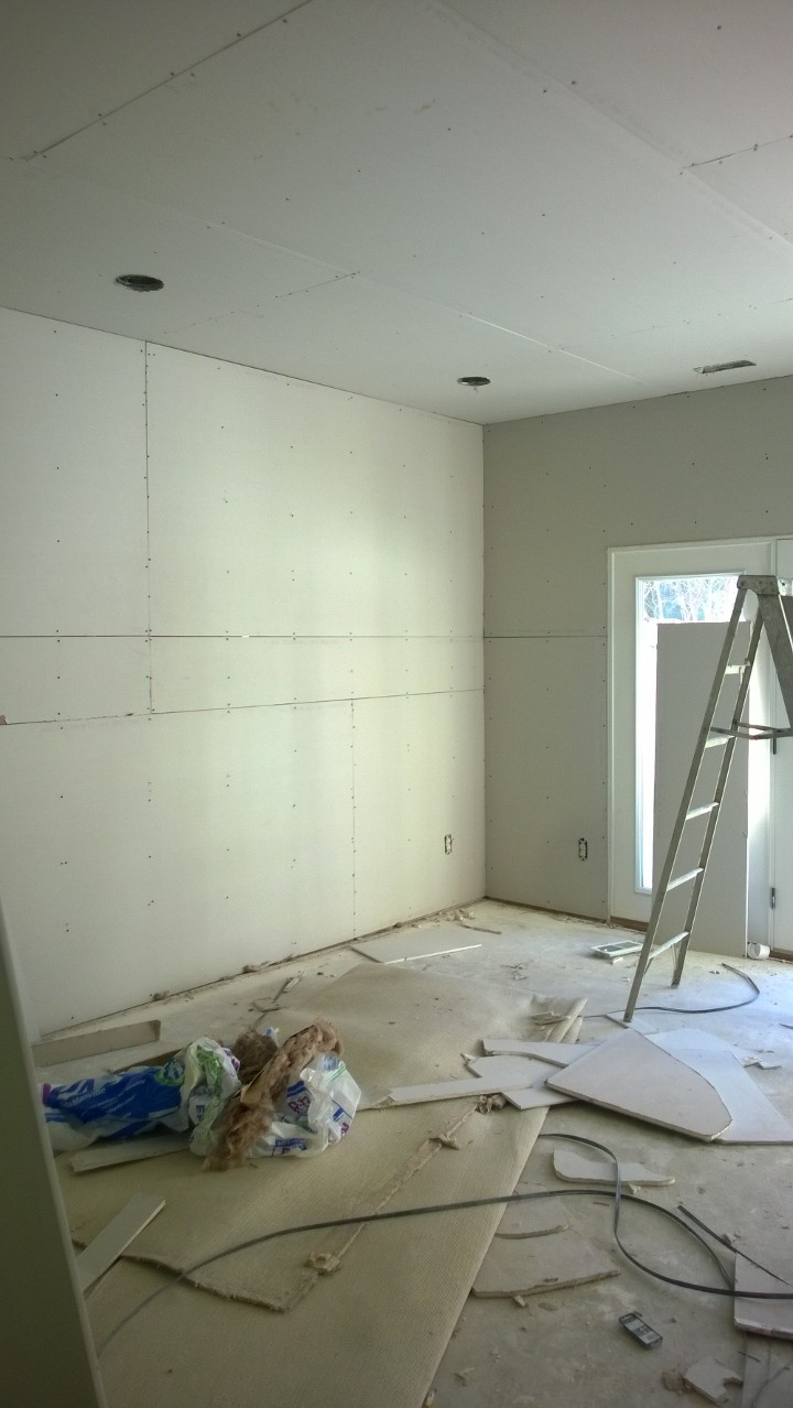 Drywall in the living room