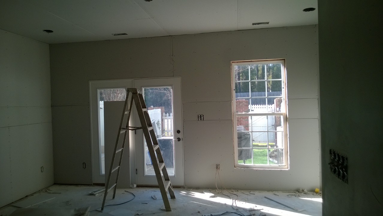 Drywall in the living room